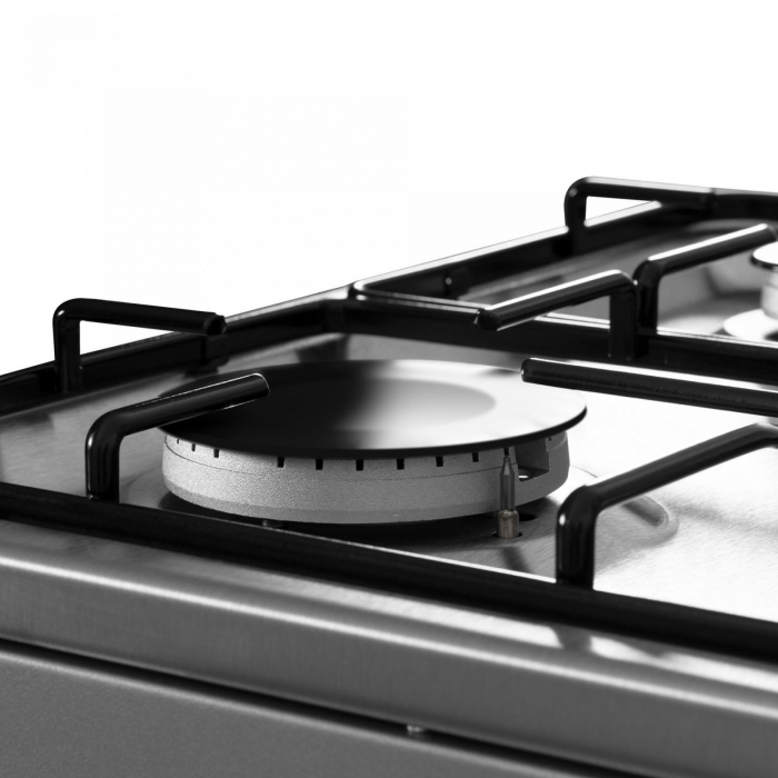 Pachet Aragaz Samus SM450XPBS, inox, 4 arzătoare, cuptor pe gaz 49L, aprindere electrică, lumină cuptor, 50x50 cm+ Butelie GPL 26L,  Ceas Regulator, Furtun 2m și 2 Coliere [4]