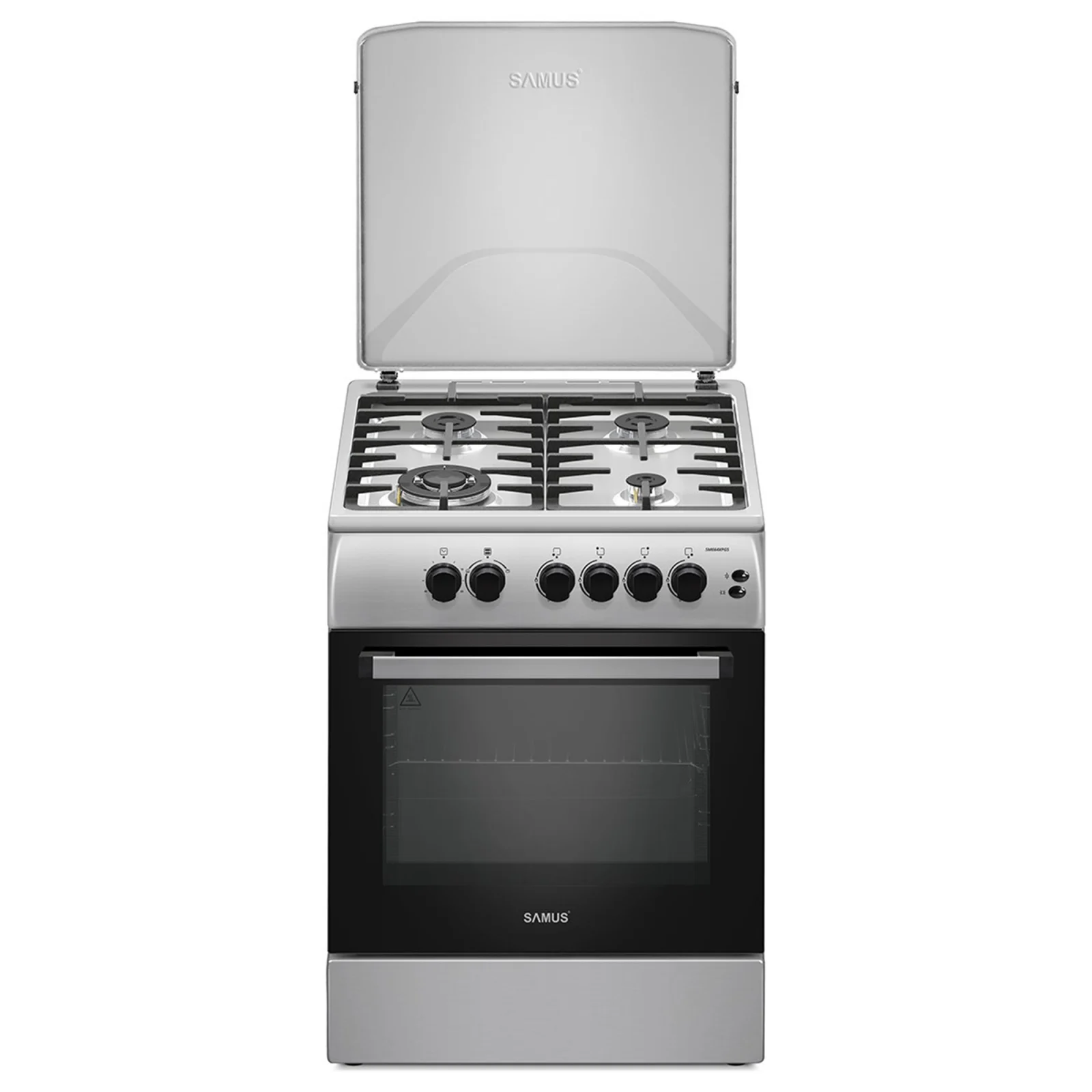 Pachet- Aragaz Samus SM664XPGS1 – 4 arzătoare pe gaz (1 Wok), cuptor pe gaz, aprindere electrică, grill pe gaz, timer+ Hota incorporabila Samus HS6032DTGB, 326 mc/h, 1 motor, latime 60 cm, filtru din [2]