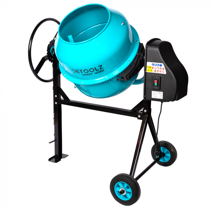 Pachet - Betoniera Detoolz 180L, 1000W, cu roti si coroana de fonta + Vibrator beton DRK, Model ZN-90, lance 49mm, lungime 6m [16]