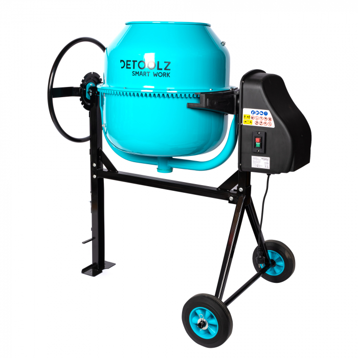 Pachet - Betoniera Detoolz 180L, 1000W, cu roti si coroana de fonta + Vibrator beton DRK, Model ZN-90, lance 49mm, lungime 6m [15]