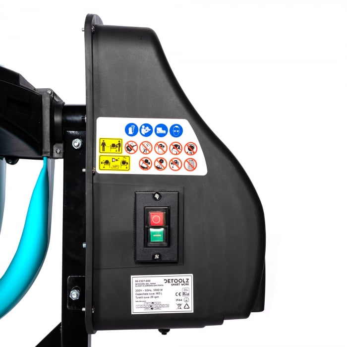 Pachet - Betoniera Detoolz 180L, 1000W, cu roti si coroana de fonta + Vibrator beton DRK, Model ZN-90, lance 49mm, lungime 6m [13]