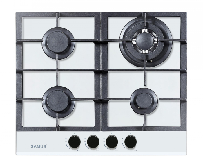 Pachet Bucătărie Samus Alb: Plita Incorporabila PSG-64SG3 4 Arzătoare Gaz, Sticlă Albă, Fonta + Cuptor Electric SC626WGD9 9 Funcții, Convectie 3D, Grill, Pizza, Display Digital, 2800W [3]