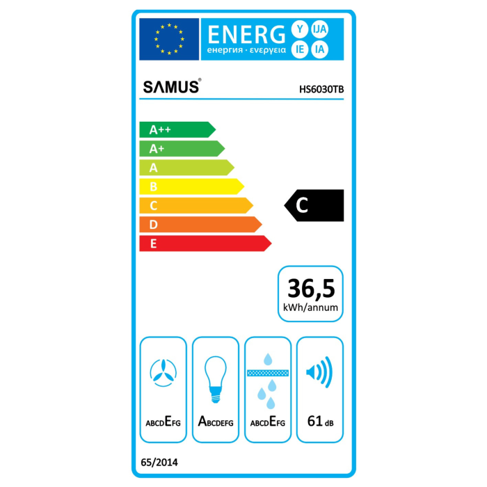 Pachet Bucătărie Samus: Cuptor Incorporabil SC620G4B 62L, 4 Funcții, Grill + Plita Incorporabila PSG-64SB 4 Arzătoare Gaz, Aprindere Electrică + Hota Telescopica HS6030TB 60 cm, 300 m³/h, Negru [9]