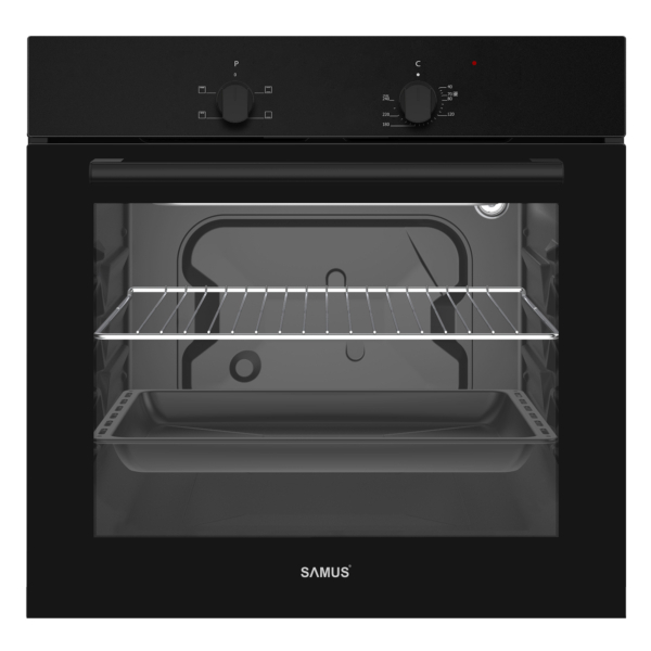 Pachet Bucătărie Samus: Cuptor Incorporabil SC620G4B 62L, 4 Funcții, Grill + Plita Incorporabila PSG-64SB 4 Arzătoare Gaz, Aprindere Electrică + Hota Telescopica HS6030TB 60 cm, 300 m³/h, Negru [2]