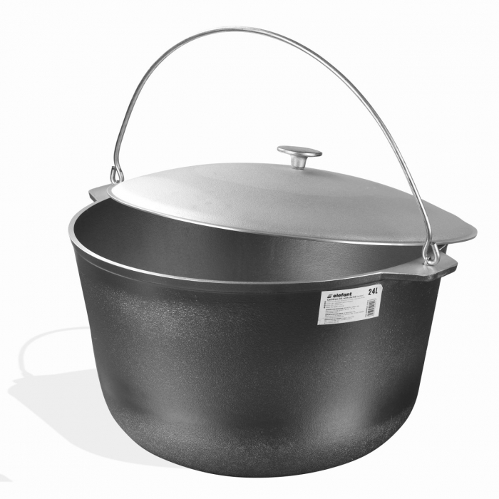 Pachet - Ceaun tuci aluminiu alimentar cu capac, capacitate 24 litri + Arzator/Pirostrie cu 4 inele, R04, gaz, propan-butan + Butelie GPL 26L [9]