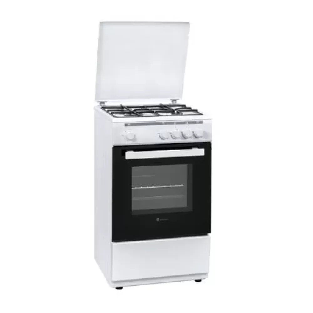Pachet clasic aragaz si hota Alfa Arno Studio Casa, 50/50 cm, 4 arzatoare gaz, cuptor gaz, 2 motoare Alb [3]