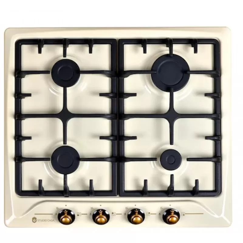 Pachet cuptor electric, 6 functii si plita gaz Studio Casa Positano Rustic, gratare fonta, culoare crem [3]