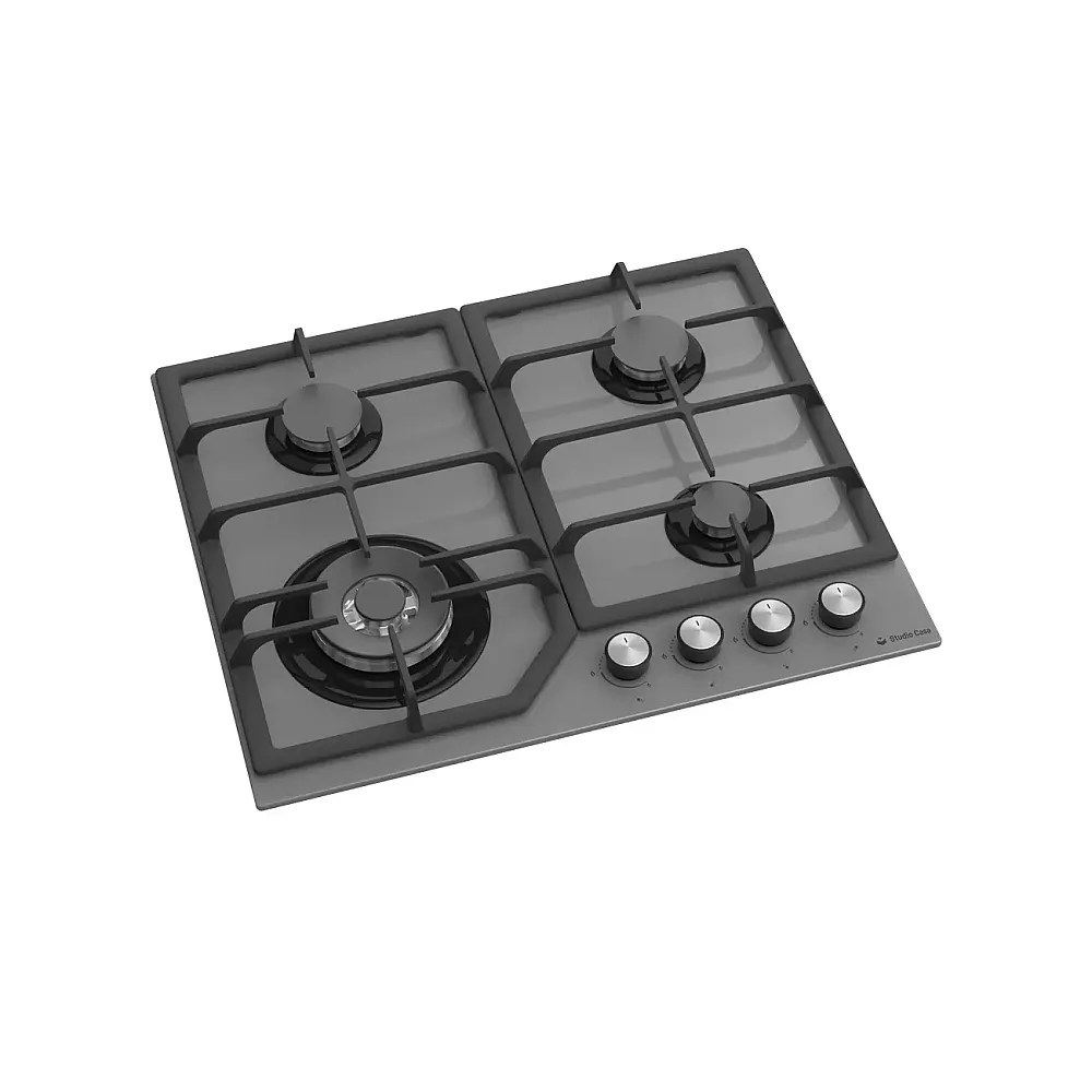 Pachet cuptor electric incorporabil si plita gaz Duo Parma Glass Classic Grey Studio Casa, 6 functii, Timer mecanic, Sticla gri [4]