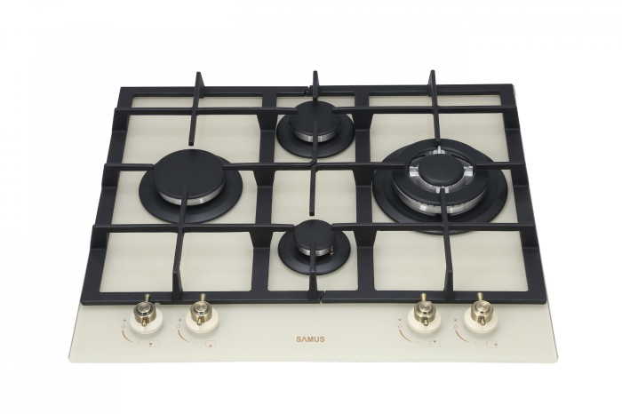 Pachet - Cuptor Incorporabil Rustic Samus SC630VTA9 Beige, 74 L, 9 Functii, Autocuratare Catalitica, Clasa A + Plita Gaz Samus PSG-64VG1, 58 cm, 4 Arzatoare, Sticla Bej [13]