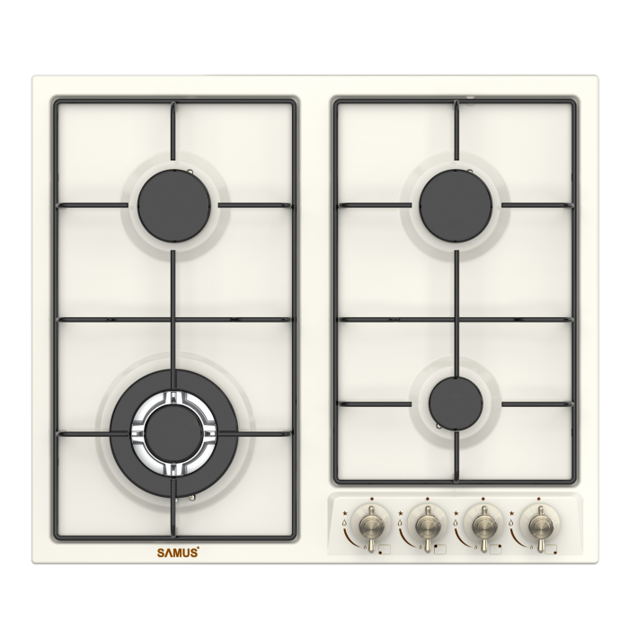 Pachet - Cuptor Incorporabil Rustic Samus SC630VTA9 Beige, 74 L, 9 Functii, Autocuratare Catalitica, Clasa A + Plita Gaz Samus PSG-64VS3, 58 cm, 4 Arzatoare, WOK, Bej [4]