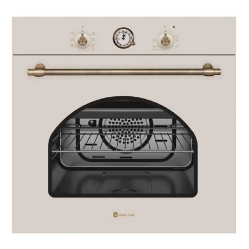 Pachet Dolce Vita Cuptor Electric Incorporabil Fedv60Bg, Design Rustic + Plita Gaz Pdv60Bg + Hota Telescopica Lean Retro Beige ,Studio Casa [2]
