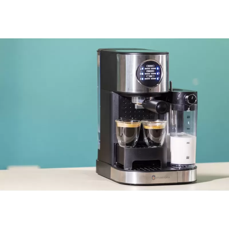 Pachet Espressor manual Studio Casa Barista latte , 15 Bar, 1470 W, 1.2 l, Cana lapte 700 ml si Grill electric Studio Casa Panini & Grill SC2128 [7]