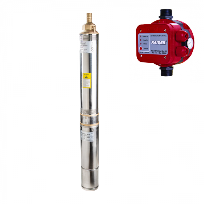 Pachet hidrofor - Pompa submersibila 550W, 1Tol, 114L/min, 56m, 8 Turbine, RD-WP70 + Presostat electronic 2.2kW [1]