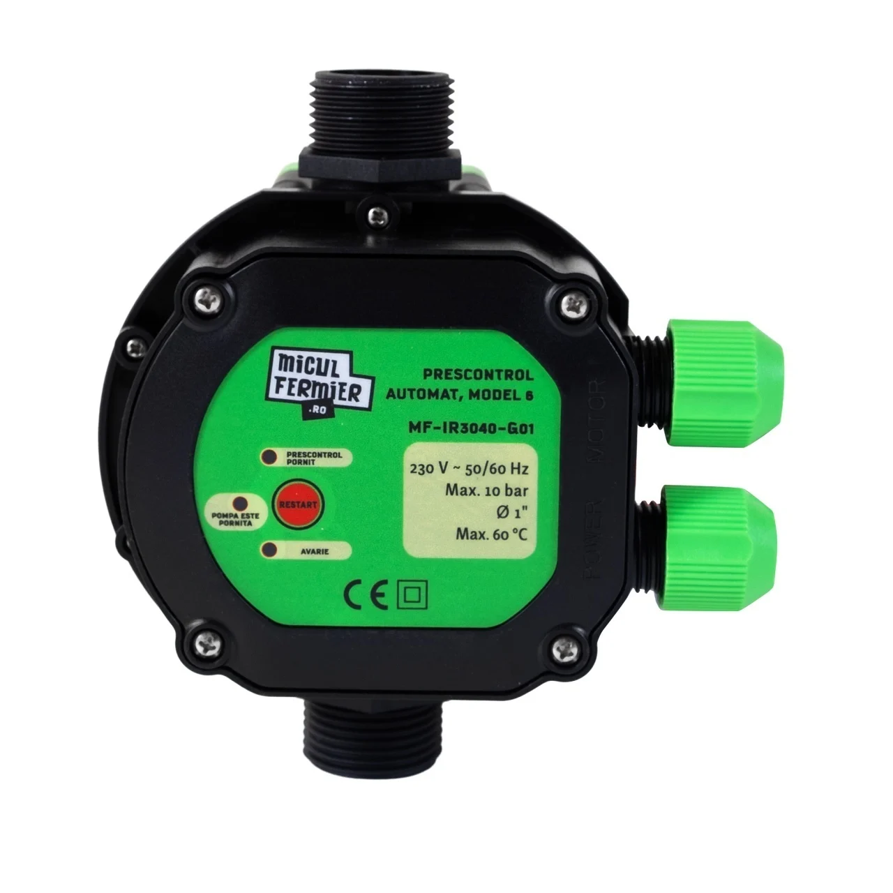 Pachet hidrofor - Pompa submersibila, Diametru pompa 77mm, 0.75KW, debit 3600l/h, inaltime maxima 80m, 17 turbine + Prescontrol automat Micul Fermier, racord 1 Tol, 1.5 kW [6]