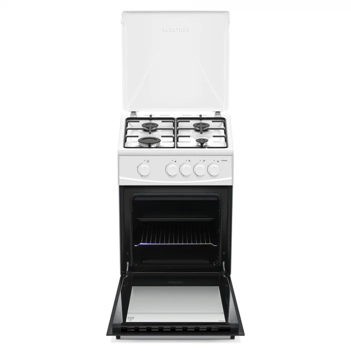 Pachet - Hotă Albatros H10P ECO+ 60 cm + Aragaz Albatros AL452ABS, 4 arzătoare, Diuze GPL + Gaz, cuptor pe gaz, siguranță, alb [6]
