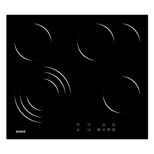 Pachet- Plita vitroceramica incorporabila Samus PSVE-64BG10, 9 trepte, Neagra+Cuptor incorporabil Samus SCE827GCF, 7 functii, Negru [2]