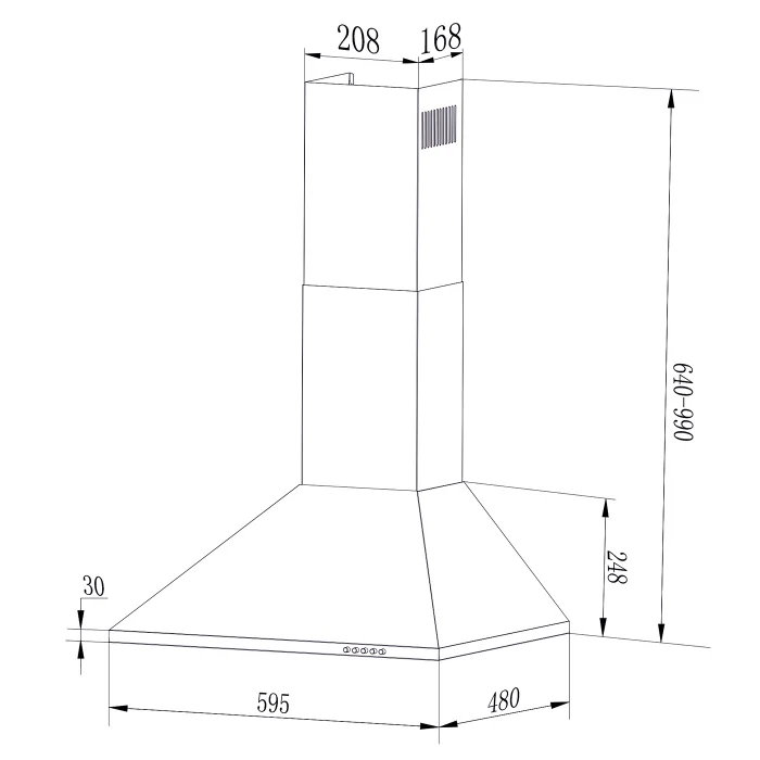 Pachet - Hota decorativa Samus HS660DLB, tip turn, latime 60 cm + Plita incorporabila Samus PSG-64SX9, 4 arzatoare, arzator Wok, aprindere electrica [4]