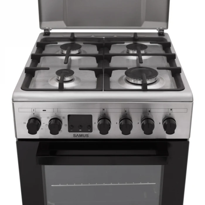 Pachet- Hota incorporabila Samus HS6032DTGX, 1 motor, latime 60 cm, 3 trepte absorbtie+ Aragaz Samus SM563AENS, 4 arzatoare pe gaz, cuptor electric, 7 functii, grill, timer digital [9]