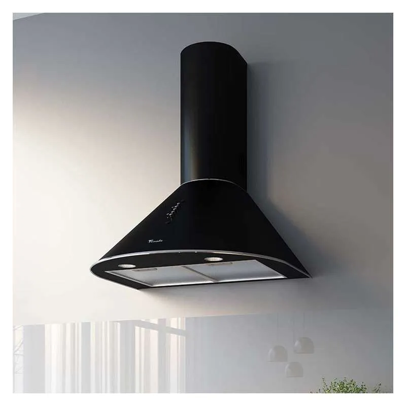 Pachet - Hota tip Cupola Tornado Violla 750 (60) LED, 1 motor Turbo, latime 60 cm, 3 viteze, absorbtie 750 m3/ora, filtru anti-grasimi aluminiu 5 straturi, Negru + Plita incorporabila Tornado Eclipse, [2]