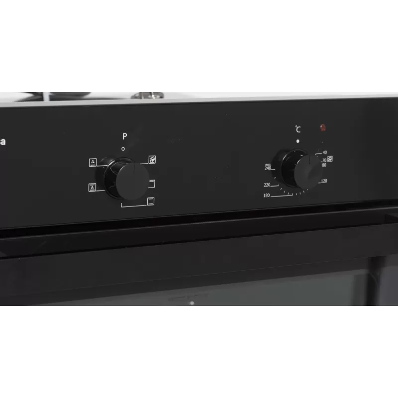Pachet incorporabil cuptor electric, plita gaz si hota telescopica front sticla neagra, City Black Studio Casa, Clasa energetica A, 6 functii, 4 arzatoare gaz, Negru [6]
