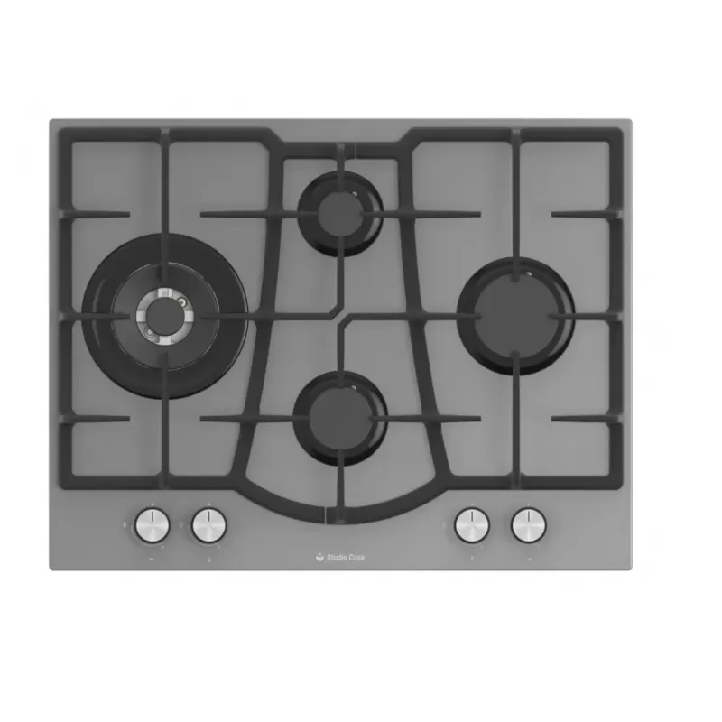 Pachet incorporabil Studio Casa Glamour Aqua Cooking, Cuptor electric sticla gri, Plita gaz din sticla gri si Hota decorativa sticla gri, 10 functii, Grill, Rotisor, Coacere asistata cu abur, Sticla g [6]