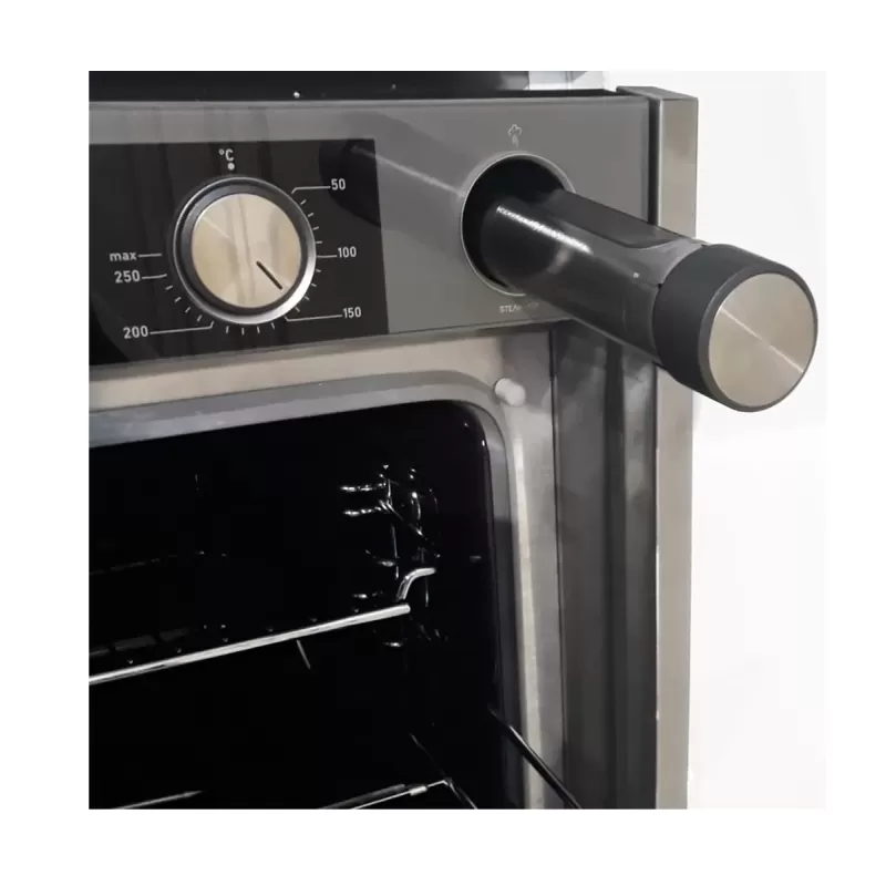 Pachet incorporabil Studio Casa Glamour Aqua Cooking, Cuptor electric sticla gri, Plita gaz din sticla gri si Hota decorativa sticla gri, 10 functii, Grill, Rotisor, Coacere asistata cu abur, Sticla g [3]