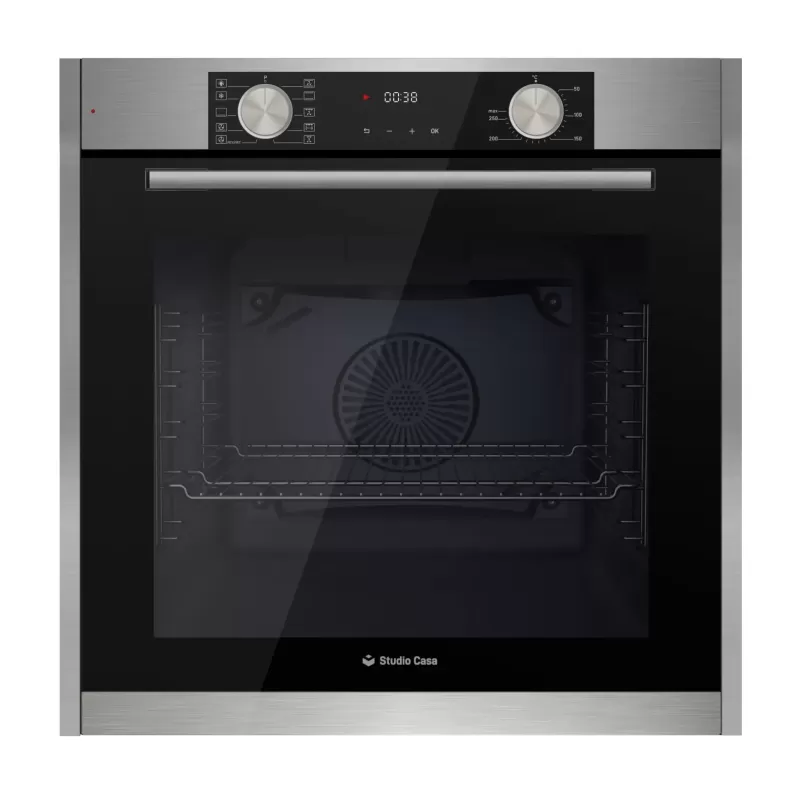 Pachet incorporabil Studio Casa Nero Bellagio, Cuptor electric, Plita gaz sticla neagra si Hota telescopica neagra, 10 functii, Grill, Rotisor, Ventilator, Autocuratare catalitica, Display Touch, Stic [3]