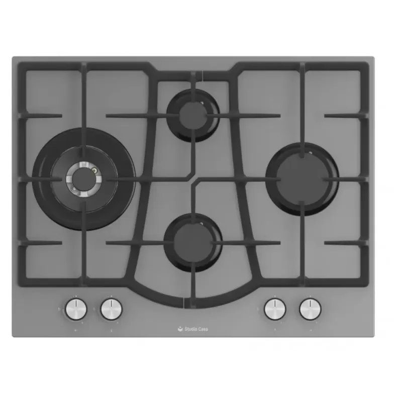 Pachet incorporabil Studio Casa Plane Elegance Aqua Cooking, Cuptor electric sticla gri, Plita gaz din sticla gri, Hota decorativa sticla gri, 10 functii, Grill, Rotisor, Coacere asistata cu abur, Sti [3]