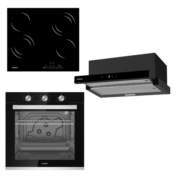 Pachet Incorporabile - Cuptor electric incorporabil Samus SC840GT + Plita vitroceramica incorporabila Samus PSVE-64BG6 + Hota incorporabila Samus HS6032DTGB [1]