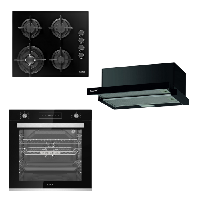 Pachet Incorporabile - Cuptor electric incorporabil Samus SCE828GCF3D + Plita incorporabila Samus PSG-64SG6 + Hota incorporabila Samus HS6060TB [1]