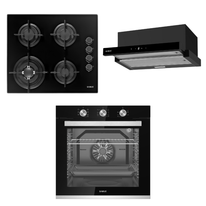 Pachet Incorporabile- Cuptor electric incorporabil Samus SCE8171BGV + Plita incorporabila Samus PSG-64SG6 + Hota incorporabila Samus HS6061DTGB [1]