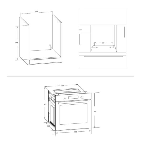 Pachet Incorporabile- Cuptor incorporabil Samus SCE828GCF3D+ Plita incorporabila Samus PSG-64SG6+ Chiuveta de bucatarie din inox MIXXUS, Culoare NANO-BLACK, Dimensiune 780 x 490mm [13]