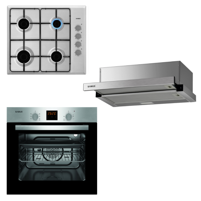 Pachet incorporabile SAMUS- Hota incorporabila Samus HS6030TX + Plita incorporabila Samus PS646GXS + Cuptor incorporabil Samus SC617EXV [1]