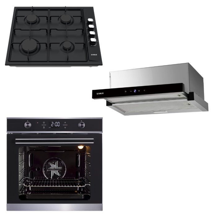 Pachet incorporabile Samus- Hota incorporabila Samus HS6032DTGX + Plita incorporabila Samus PSG-64SB + Cuptor electric incorporabil Samus SC626GDXC9 [1]