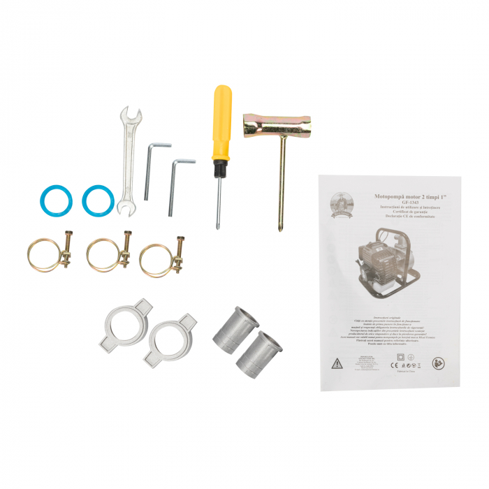Pachet - Motopompa Micul Fermier 2cp, 42.7cc, benzina 2t, racord 1Tol, debit 8000l/h + Kit complet furtun de aspiratie 1 tol 25 mm, 7 m lungime [3]