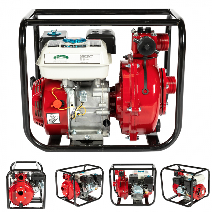 Pachet - Motopompa Micul Fermier 7cp, benzina 4t, racord 2", debit 30000l/h + Furtun pentru absorbtie 2 TOLI, 7 M + 4 Aspersor cu impact + 2 Ulei 4 T [8]