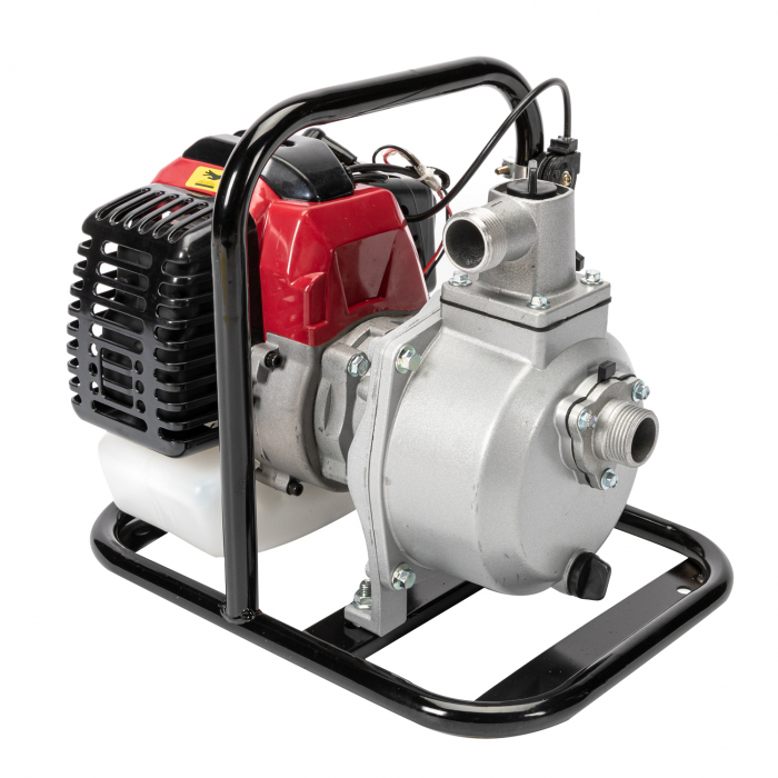 PACHET - Motopompa pentru apa, motor 2 timpi, 1 tol, debit 250 l/min, 2Cp 1.5 kw + Furtun apa refulare Flat PVC 1" 50 MMicul Fermier [7]