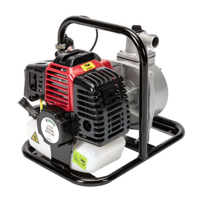 PACHET - Motopompa pentru apa, motor 2 timpi, 1 tol, debit 250 l/min, 2Cp 1.5 kw + Furtun apa refulare Flat PVC 1" 50 MMicul Fermier [5]