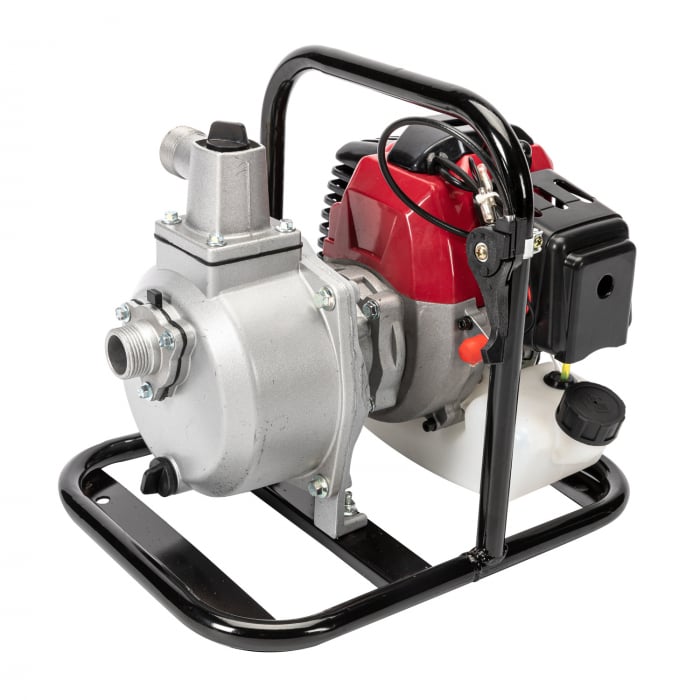 PACHET - Motopompa pentru apa, motor 2 timpi, 1 tol, debit 250 l/min, 2Cp 1.5 kw + Furtun apa refulare Flat PVC 1" 50 MMicul Fermier [9]