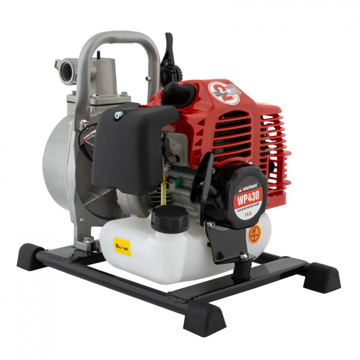 Pachet - Motopompa WP430 Elefant, motor 2 T, 1 tol, debit 8-10 m3h, putere 2 CP + Furtun de aspiratie 1 tol, 7 m lungime + [10]