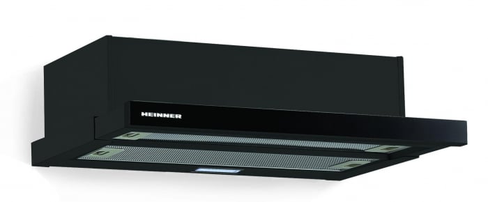 Pachet Plită HEINNER HBH-M705IWFIX, 5 zone, Gaz, Arzător Wok + Hotă telescopică HEINNER HTCH-490GBK, 90 cm, 413.5 m³/h, Negru [2]