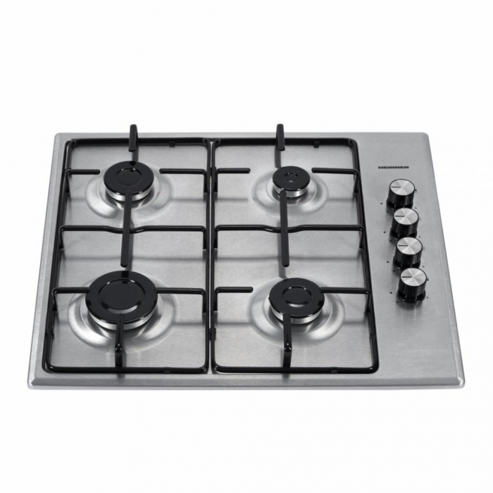 Pachet Plita incorporabila Heinner HBH-S584I-IX, Gaz, 4 Arzatoare, Aprindere electrica, Inox cu Butelie GPL 26L, Ceas Regulator, Furtun 2m și 2 Coliere [2]
