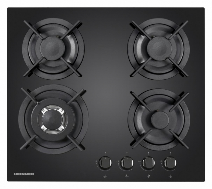 Pachet Plita incorporabila Heinner HBH-V4IWFGBK, Gaz, 4 arzatoare, Arzator wok, Aprindere electrica integrata, 58 cm [4]