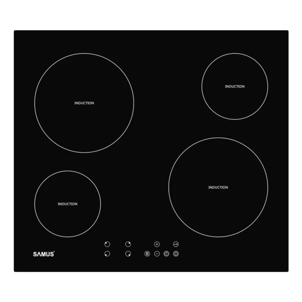 Pachet - Plita incorporabila inductie Samus PSI-64BG8, panou touch control, 9 trepte putere, Neagra + Hota decorativa inclinata Samus HSI665DGB, latime 60 cm, filtru de grasime din aluminiu, Neagra [4]
