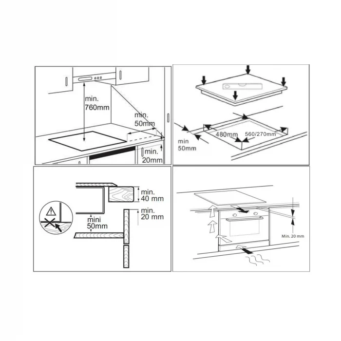 Pachet- Plita incorporabila inductie Samus PSI-64BG9, 9 trepte putere, control touch, Neagra+ Hota decorativa inclinata Samus HSI665DGB, latime 60 cm, Neagra [3]