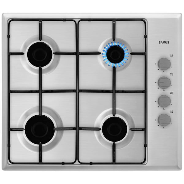 Pachet Plita incorporabila Samus PS646GXS, 4 arzatoare, Aprindere electrica, Inox+ Butelie GPL 26L, Ceas Regulator, Furtun 2m și 2 Coliere [4]