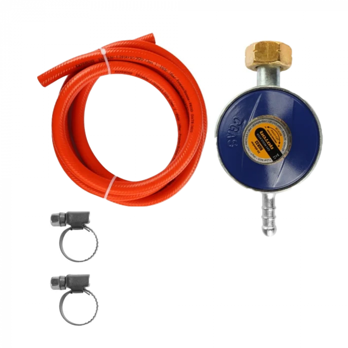 Pachet Plita incorporabila Samus PS646GXS, 4 arzatoare, Aprindere electrica, Inox+ Butelie GPL 26L, Ceas Regulator, Furtun 2m și 2 Coliere [2]