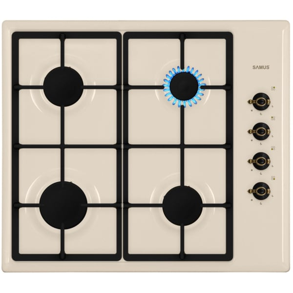 Pachet Plita incorporabila Samus PS650VS, 4 arzatoare, aprindere electrica, dispozitiv siguranta arzatoare, design rustic, Duze GPL incluse+ Butelie GPL 26L, Ceas Regulator, Furtun 2m și 2 Coliere [2]