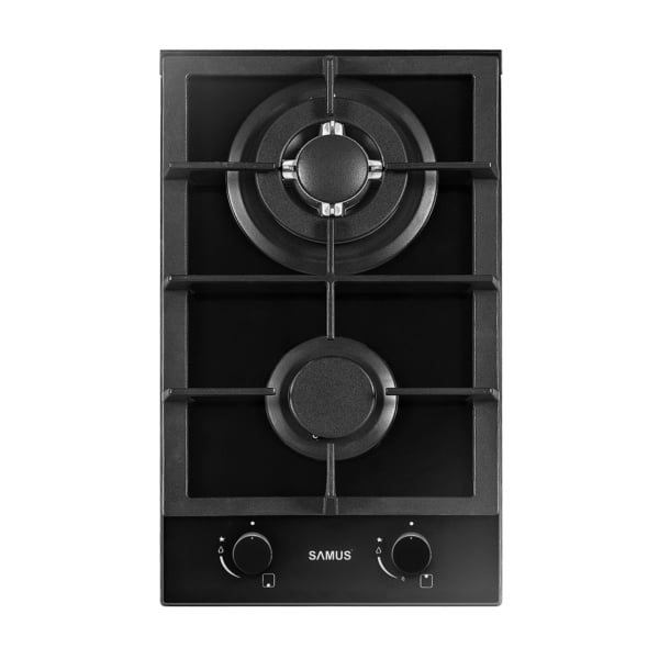 Pachet Plita incorporabila Samus PSG-32SG2, 2 Arzatoare, Gratar Fonta Panou Control Frontal Sticla Neagra+ Butelie GPL 26L, Ceas Regulator, Furtun 2m și 2 Coliere [4]
