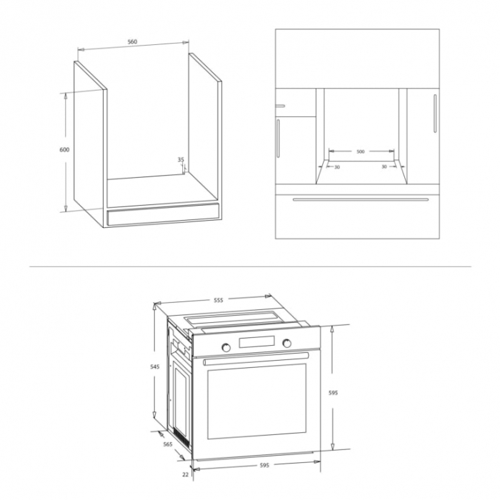 Pachet Plita incorporabila Samus PSG-64SG4+ Cuptor incorporabil Samus SCE8171BGV+ Chiuveta de bucatarie din inox MIXXUS, Dimensiune 500 x 500mm [6]